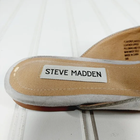 Steve Madden Gray Suede Flavor Flat Mule F922 - Picture 12 of 14